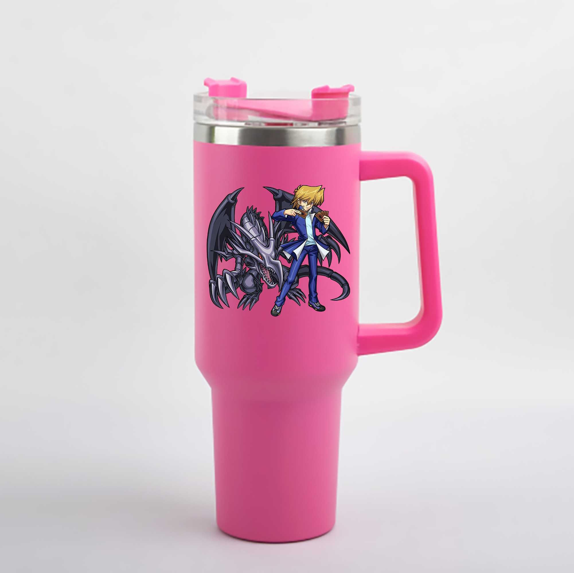 （画像用） 遊☆戯☆王 Yu-Gi-Oh! 1200mL車用タンブラー - クリスタルステッカー（プラスチックストロー付き）